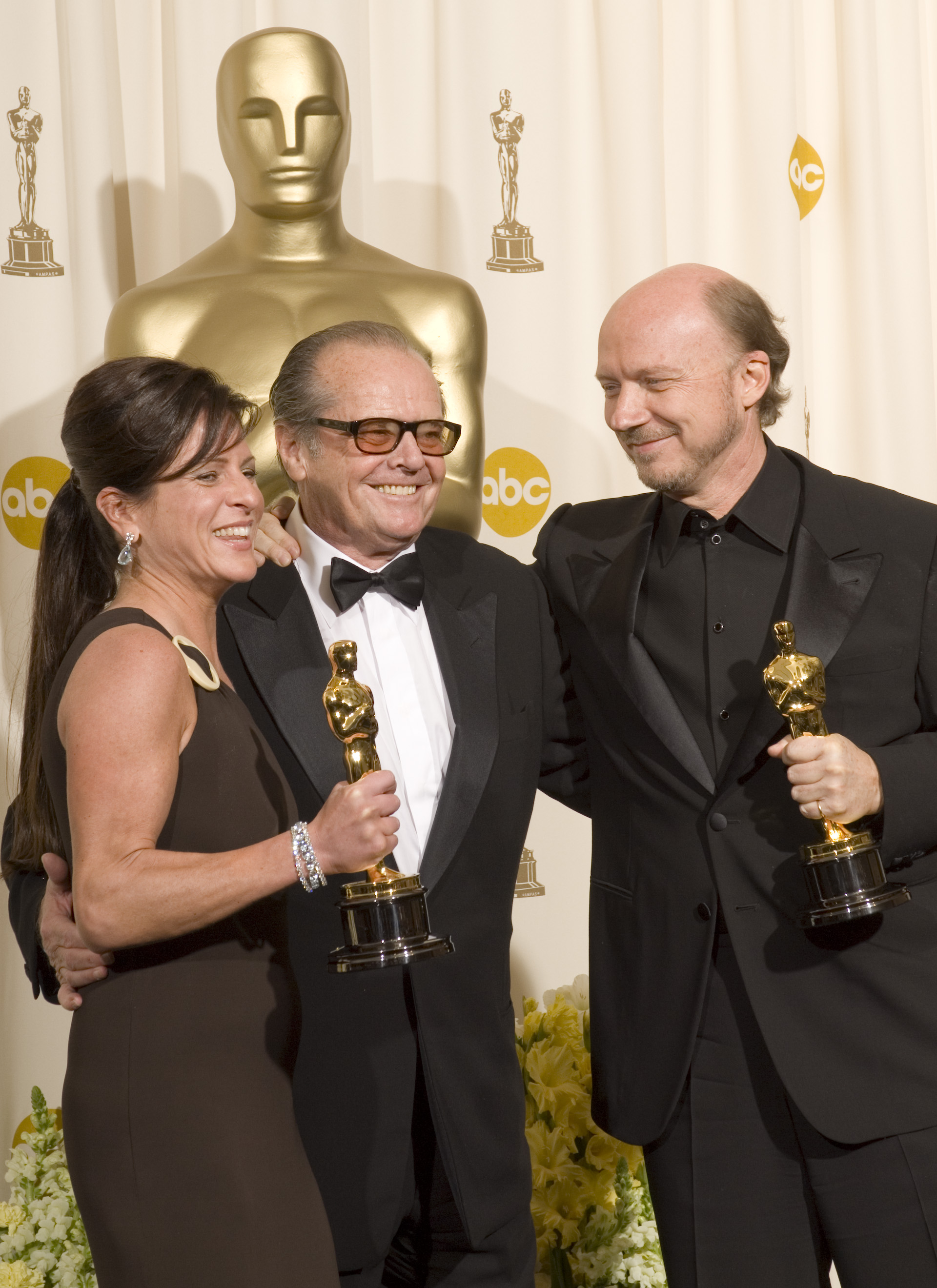 Cathy Schulman, producer, Jack Nicholson és Paul Haggis író, producer, rendező