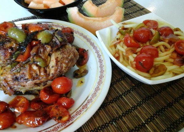 Mediterrán sült csirke olasz módra-tésztával