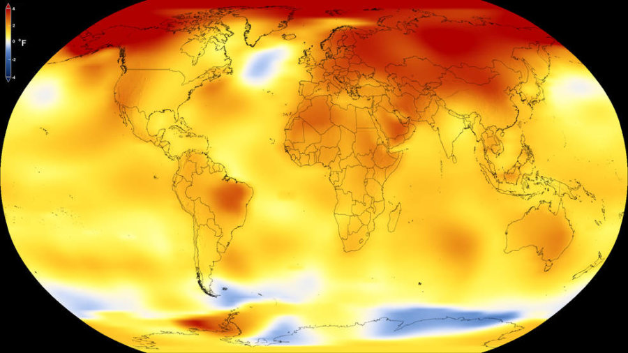 A NASA szerint a Föld 2017-es globális felszíni hőmérséklete az egyik legmelegebb 1880 óta