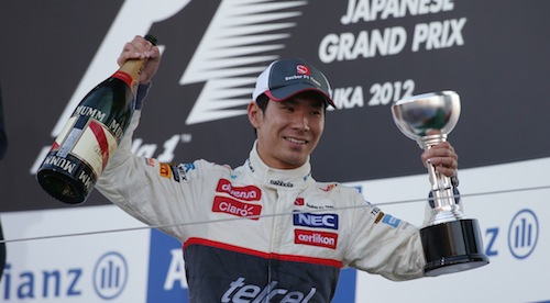 kobajasi sauber dobogó japan-2012.JPG