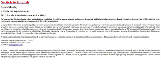 fovarosi.blog.hu: MALEV-20120203-malev.hu