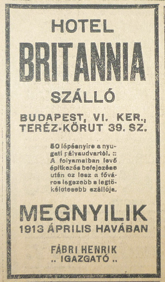 fovarosi.blog.hu: BekeSzallo-Britannia-1913Februar-AzEstHirdetes