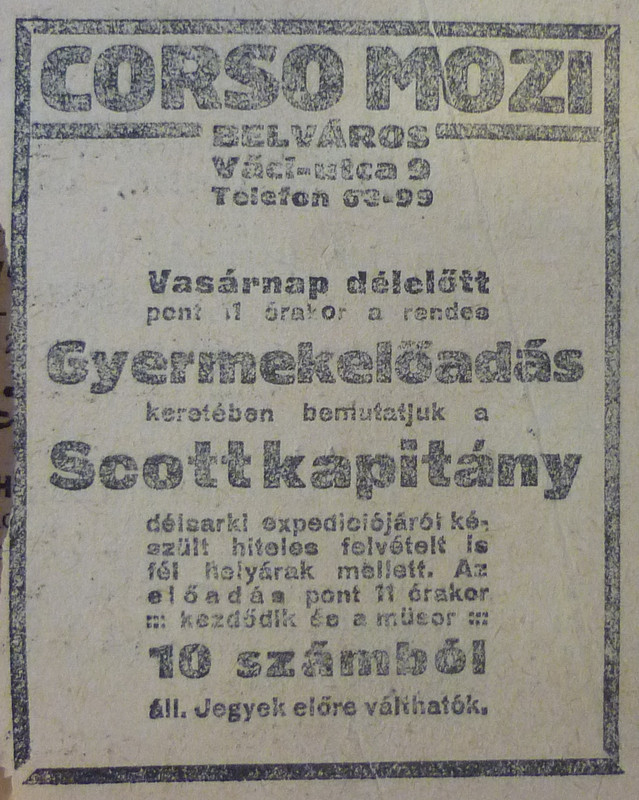 fovarosi.blog.hu: CorsoMozi-1913Marcius-AzEstHirdetes