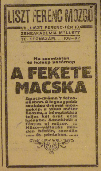 fovarosi.blog.hu: LisztFerencTer13-LisztMozgo-1913Januar-AzEstHirdetes