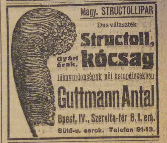 fovarosi.blog.hu: SzervitaTer8-Guttmann-1913Aprilis-AzEstHirdetes