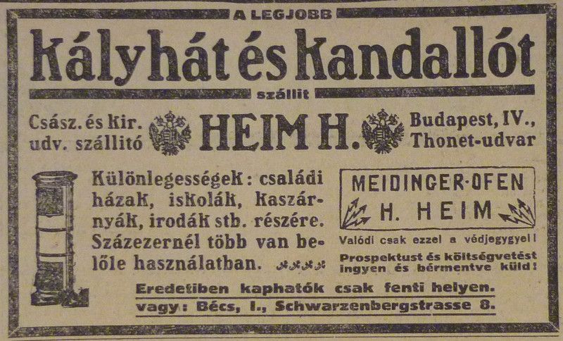 fovarosi.blog.hu: ThonetHaz-1913Augusztus-AzEstHirdetes