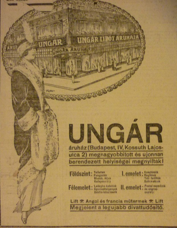 fovarosi.blog.hu: UngarAruhaz-1913December-AzEstHirdetes