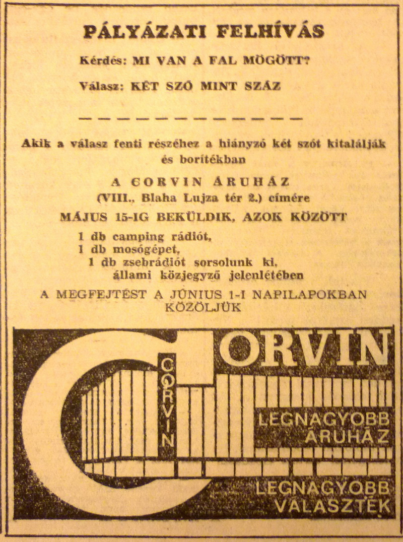 fovarosi.blog.hu: CorvinAruhaz-196704-Hirdetes - indafoto.hu