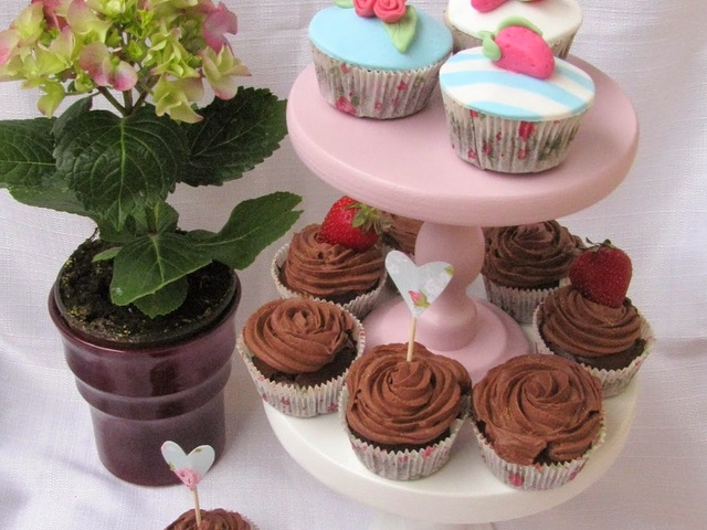 Anyák napi eszpresszós csokis cupcake 