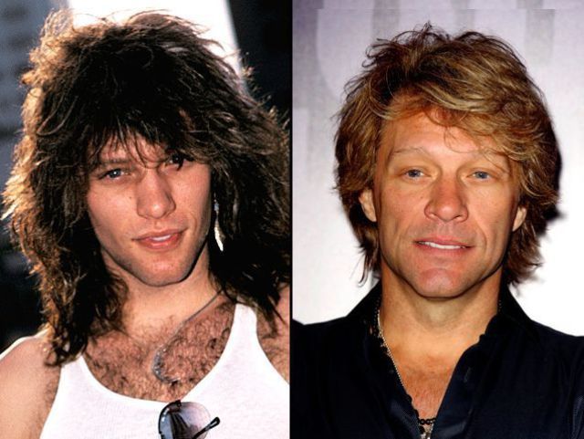 11. Jon Bon Jovi alighanem botox és plasztikai beavatkozások segítségével igyekszik megőrizni valamit a fiatalos megjelenésből. Jon az egykori vad rocker stílus helyett mostanság inkább elegáns zakókban feszít, és jobban hasonlít egy konszolidált üzletemberre, mint egy extravagáns rockcsillagra.