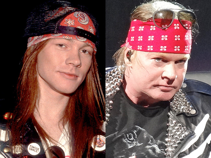 7. Axl Rose alighanem milliónyi tinilány titkos fantáziájában szerepelt, az őt ábrázoló poszterek sem hiányozhattak egy tisztességes rajongó faláról. Rose az elmúlt 30 évben számos alakváltáson ment keresztül, hol soványan, hol kövéren jelent meg, most is van rajta némi súlyfelesleg.