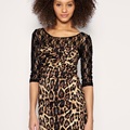 Asos - Paprika Dress Lace Top Leopard Print