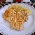 Szív alakú csirkemell (: egészen véletlen :), fűszeres chipssel