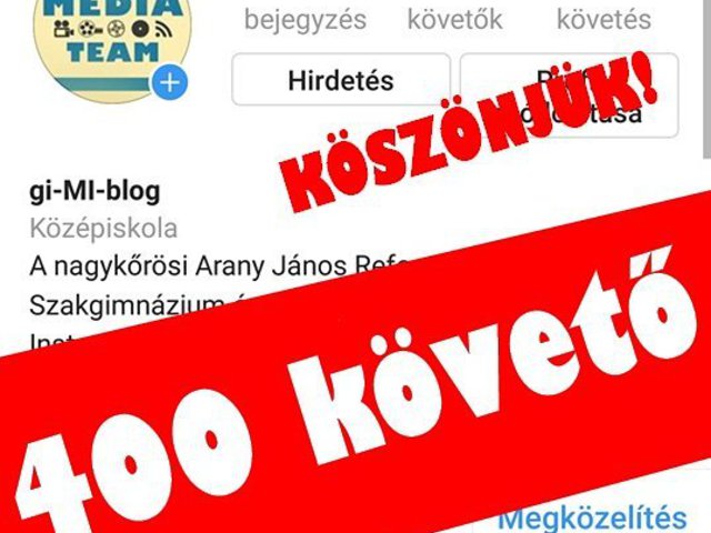 Boldogság és hála van a szívünkben! #ajrg #gimiblog #400 #köszönjük