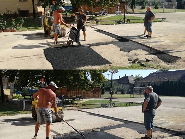 Zajlik a helyreállító betonozás a gimi udvarán #ajrg #gimiblog #betonozás
