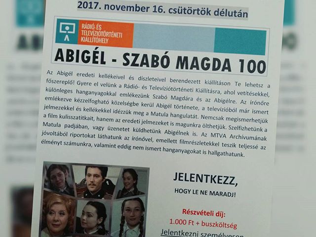 Gyertek velünk Abigél-kiálltásra! #ajrg #gimiblog #abigél #szabómagda #100 #mtva #budapest #kiállítás