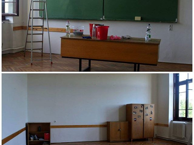 Mindig jó látni, ha megszépül egy-egy része az iskolának. Rita néni 27-es termét szép fehérre meszelték, most már a nagy nyári takarítás zajlik. #ajrg #gimiblog #kulisszákmögött #széplett