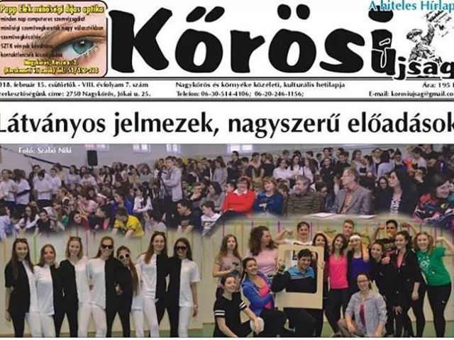 Címlapon a farsang #gimiblog #ajrg #farsang #kőrösiújság #nagykőrös #gimisek #címlap