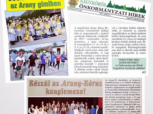 Gimis hírek az Önkormányzati Hírek október 6-i lapszámában #ajrg #gimiblog #cikk #újság