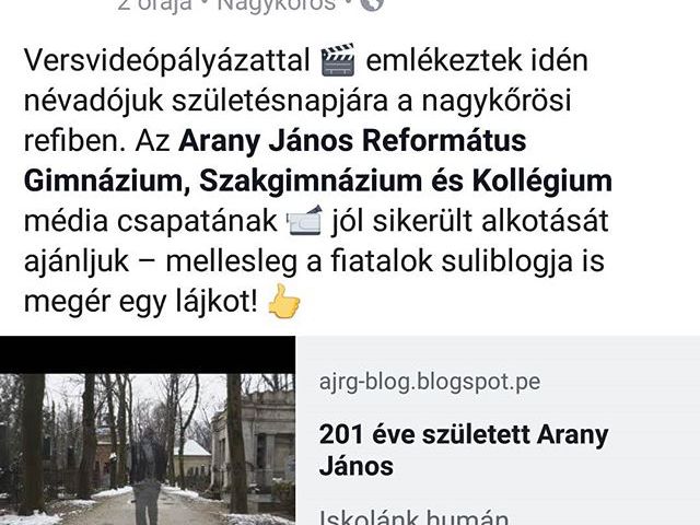 Reformatus.hu, köszönjük a megosztást! @reformatus_egyhaz #reformatus #arany201 #versvideo #nagykőrös #aranyjános #ajrg #gimiblog