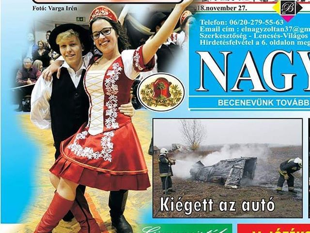 Kék Nefelejcs Nagykőrös újság címlapján @kalmarritaiza & @szrapi - Csárdás, 12.A #ajrg #csárdás #szalagtűző #szalagavató #vargairén