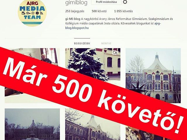 Félezren követtek bennünket! KÖSZÖNJÜK! #ajrg #gimiblog #gimisek #menőgimi #instagimi #500 #félezer #öröm #boldogság #büszkeség #hála