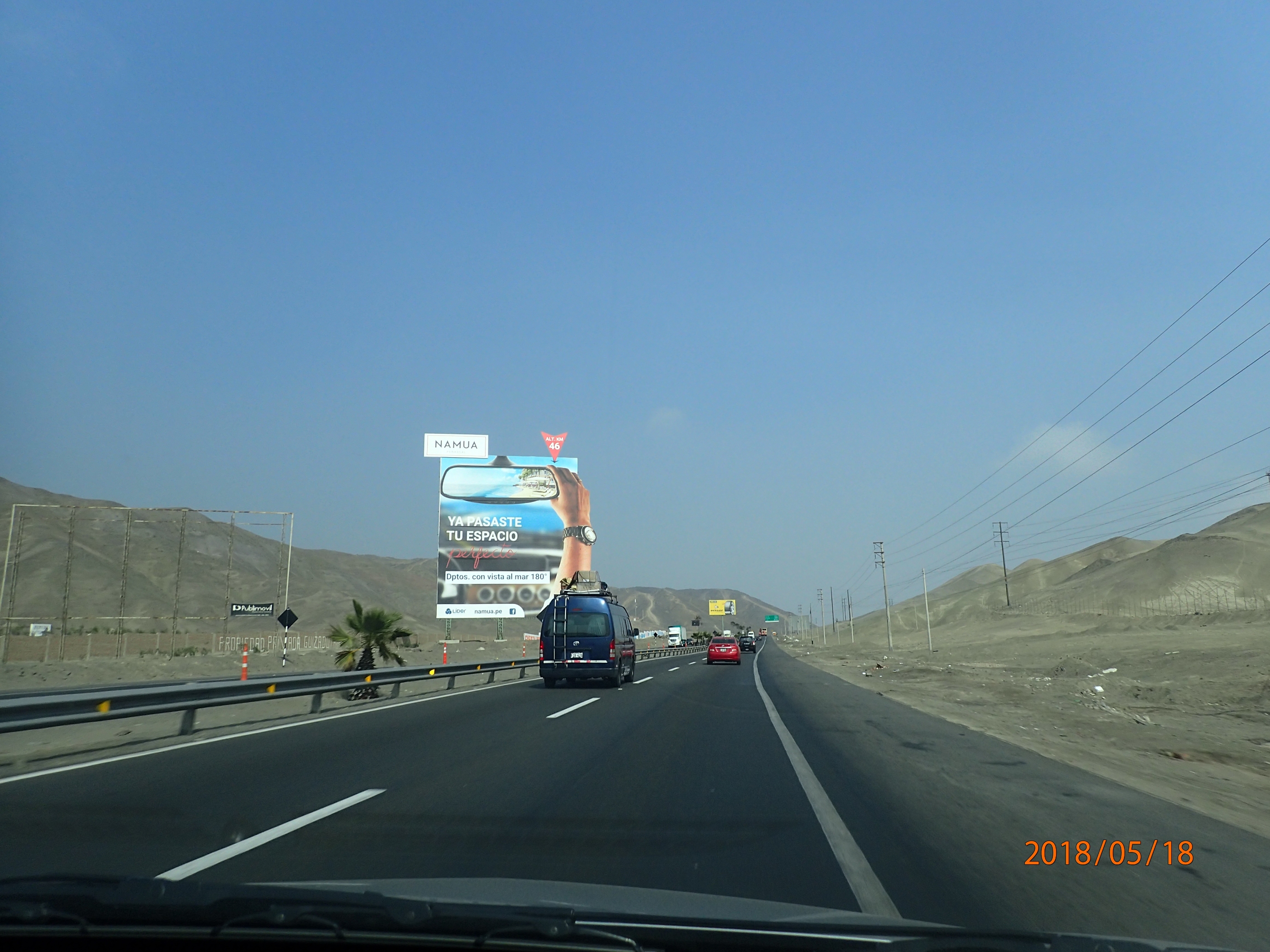 A pánamarikai autópálya Lima után. 