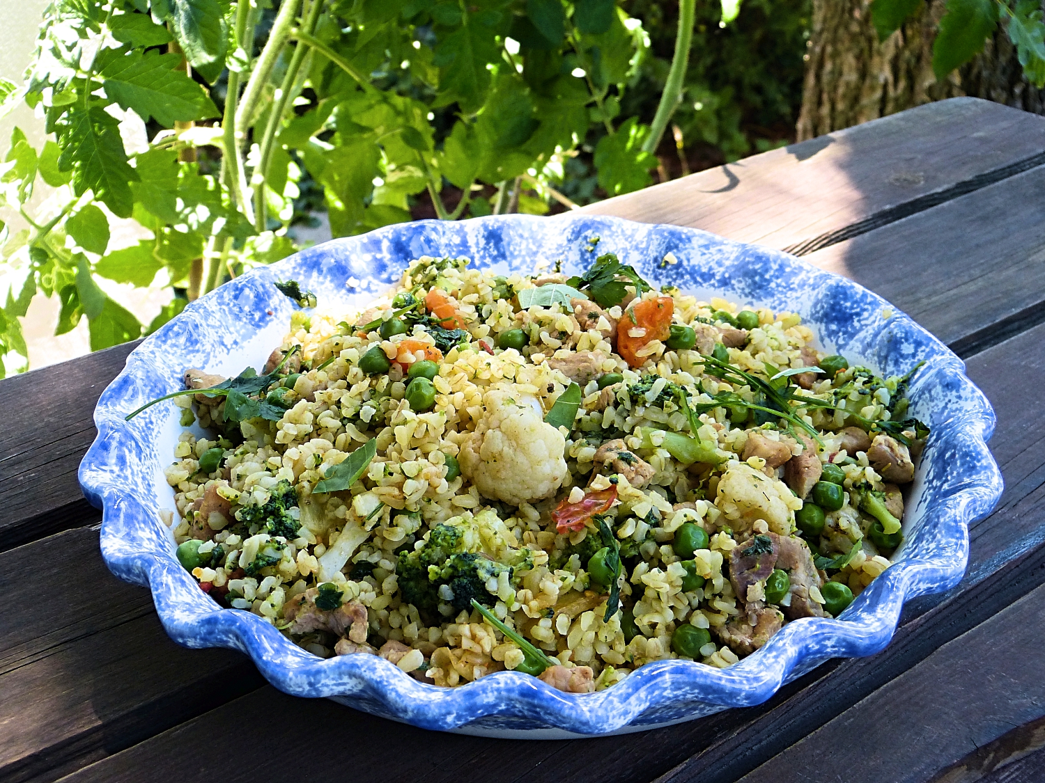 Zöldséges, húsos bulgur