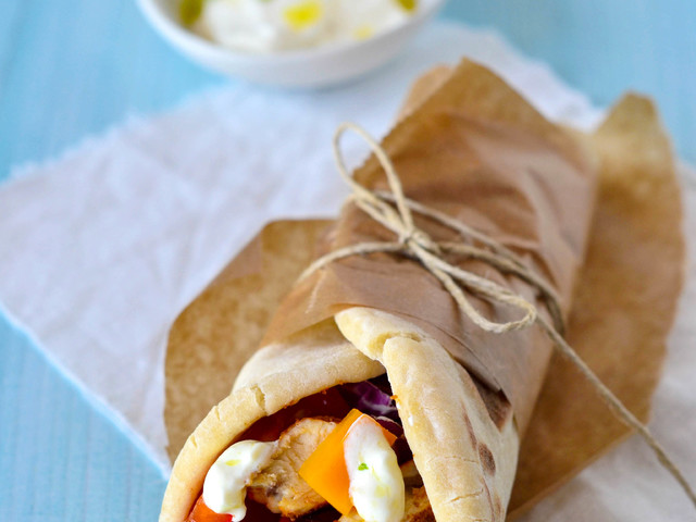 Gyros, házi pitában