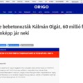 Origo - Öt évre bebetonozták Kálmán Olgát, 60 millió forint mindenképp jár neki