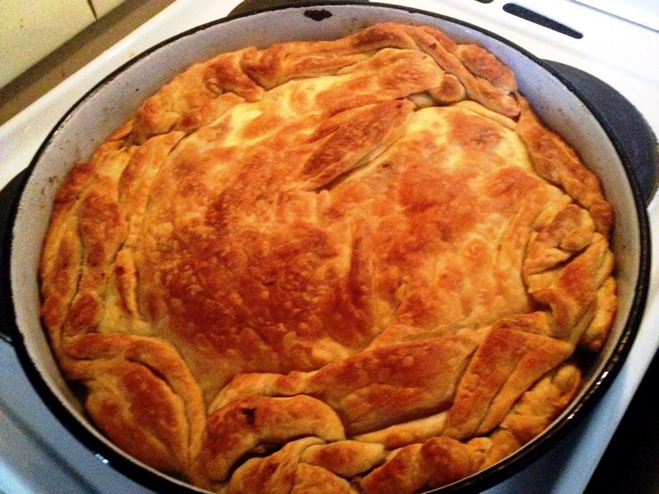 Házi spanakopita, azaz spenótos sült pita (Fotó: Sztogi)