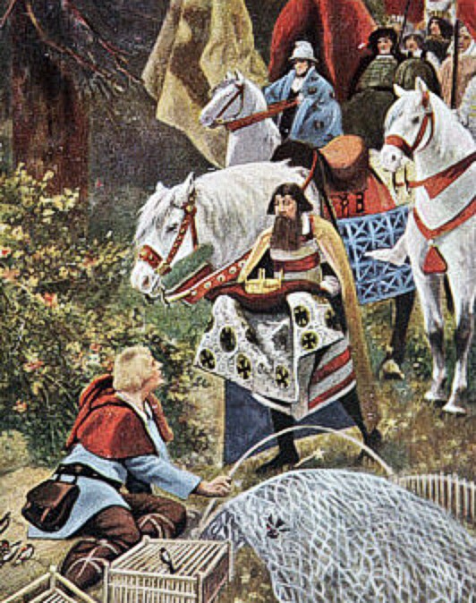 henriknek_felajanljak_a_kiralyi_koronat_mikozben_madarat_ult_az_erdoben_hermann_vogel_tortenelmi_festmenye_1900_korul.jpg