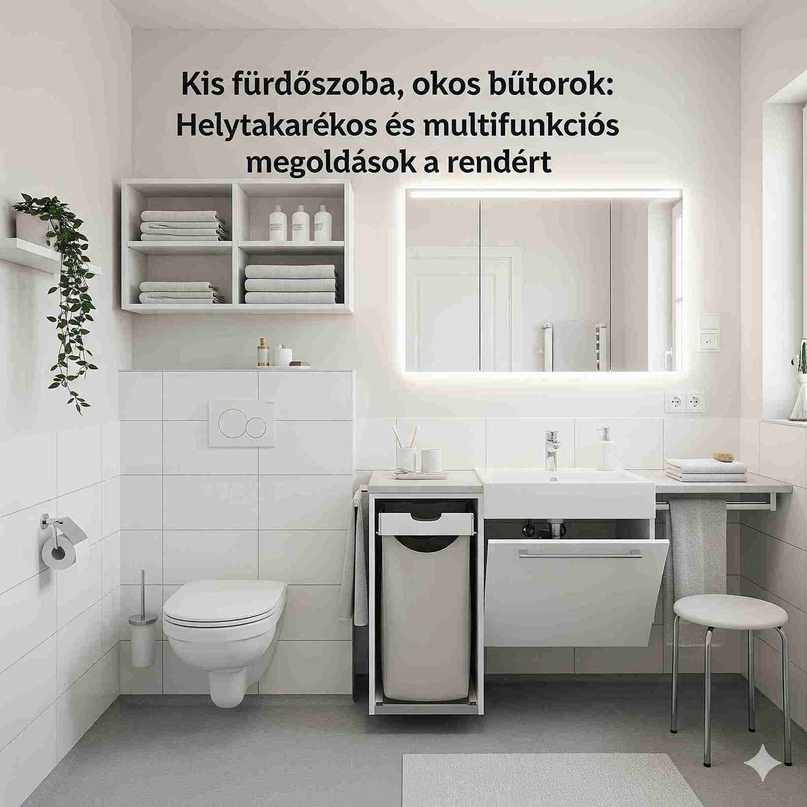 Kis fürdőszoba, okos bútorok: Helytakarékos és multifunkciós megoldások a rendért