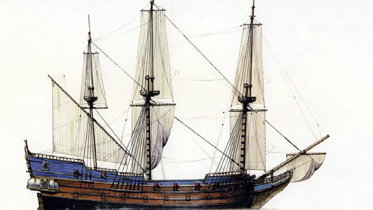 A  Nuestra Senora de la Pura y Limpia Concepcion rekonstrukciója. (Nagyrészt találgatáson alapuló, hiszen az eredeti hajóból alig maradt meg valami.)