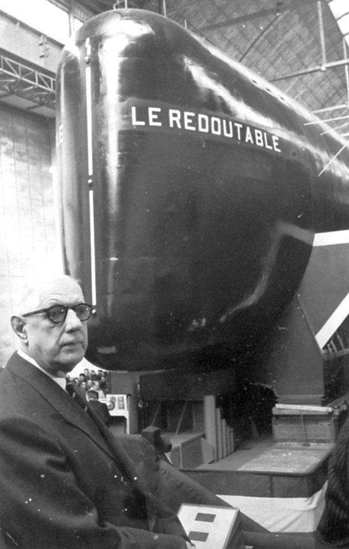 De Gaulle a vízrebocsátási ünnepségen.