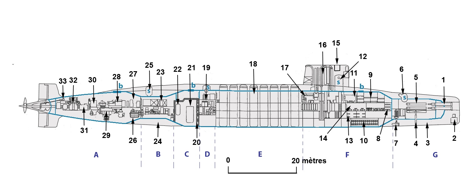 A hajó metszetrajza.