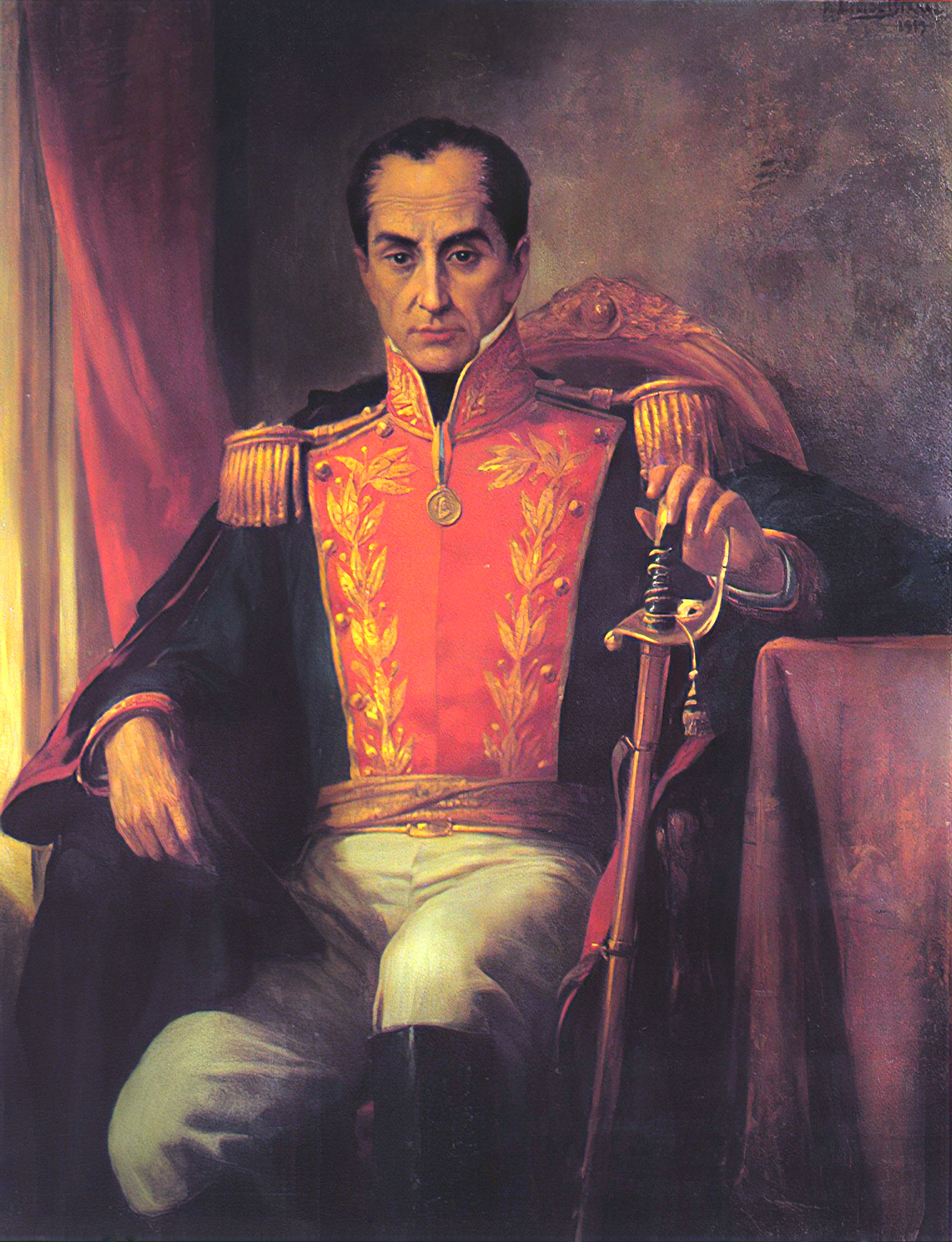 Simón José Antonio de la Santísima Trinidad Bolívar Palacios y Blanco, a Felszabadító.” class=