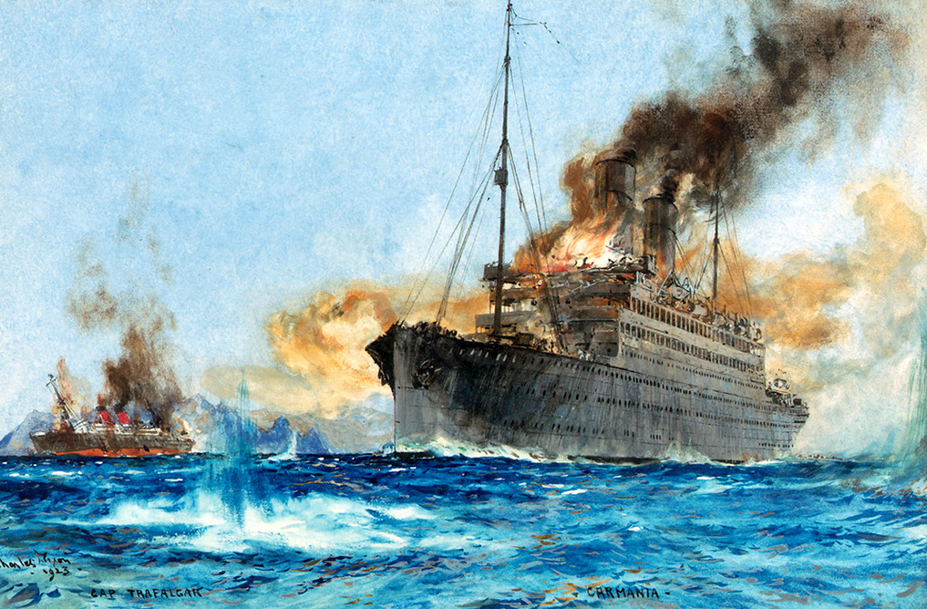 A Carmania és a Cap Trafalgar.