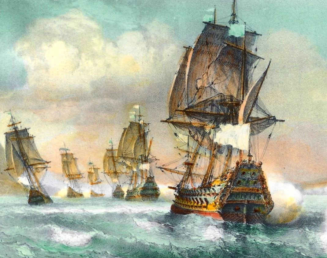 A francia flotta betör a riói öbölbe.