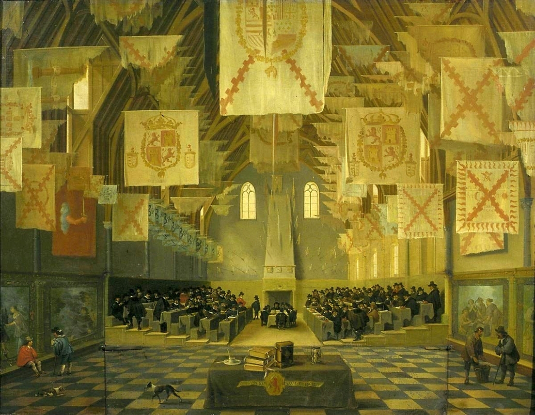 A holland államtanács ülésezik a hágai parlament, a Binnenhof nagytermében, 1651-ben.