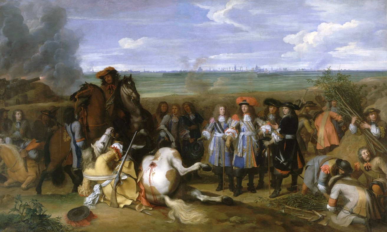 XIV. Lajos meglátogatja Spanyol-Németalföldön harcoló csapatait.