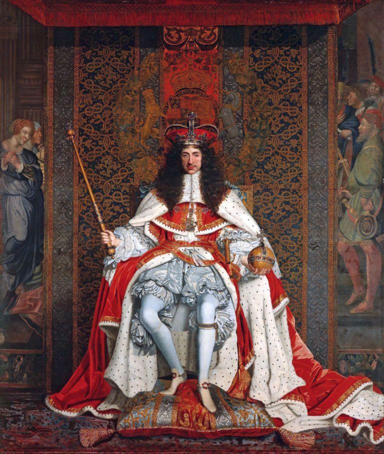 II. Károly, teljes királyi pompájában.