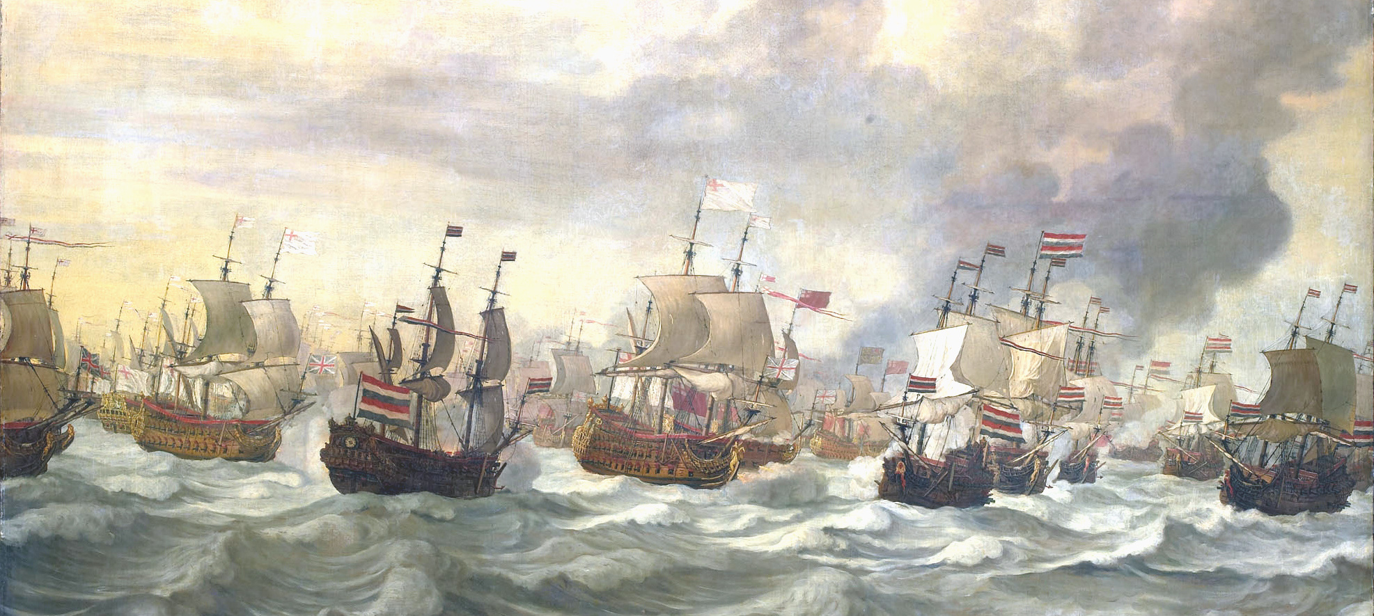 A Négynapos Csata Willam van de Velde festményén.