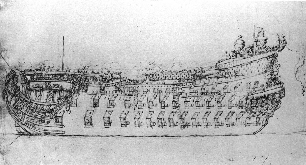 D'Estrées zászlóshajója, a 104 ágyús Reine.