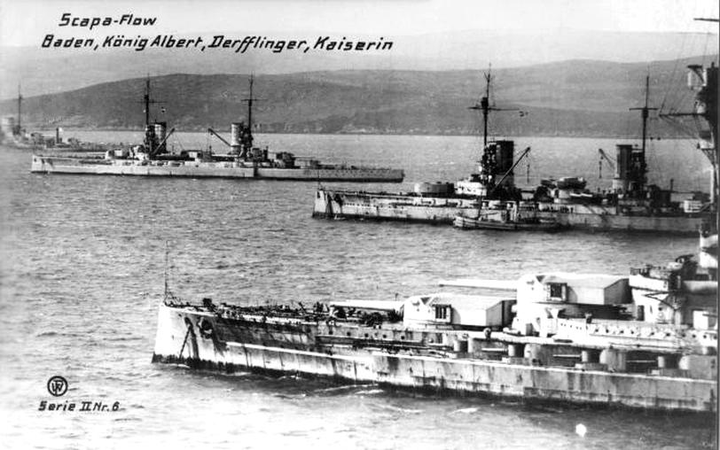 A német csatahajók Scapa Flow-ban.
