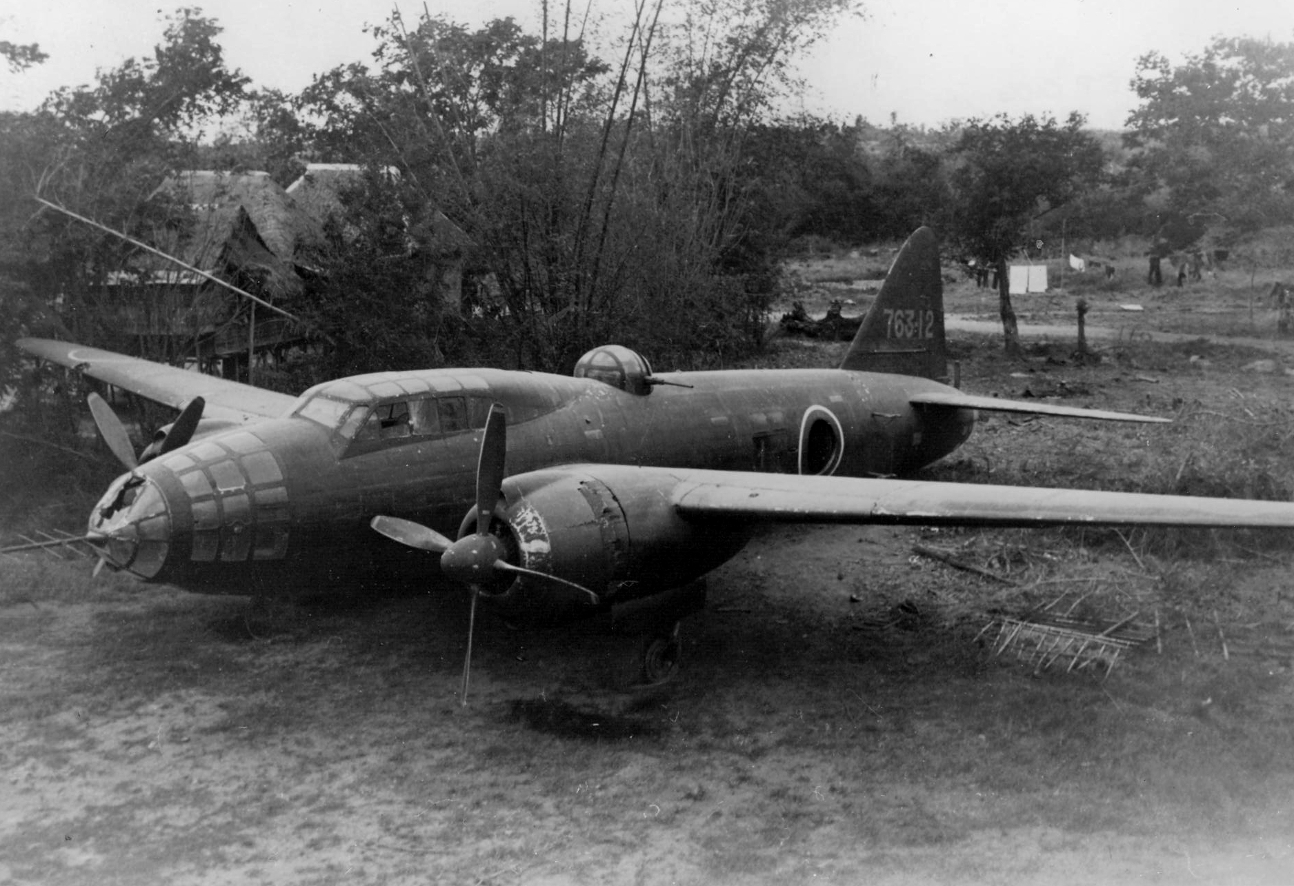 Egy a háború végén zsákmányolt Mitsubishi G4M bombázó.