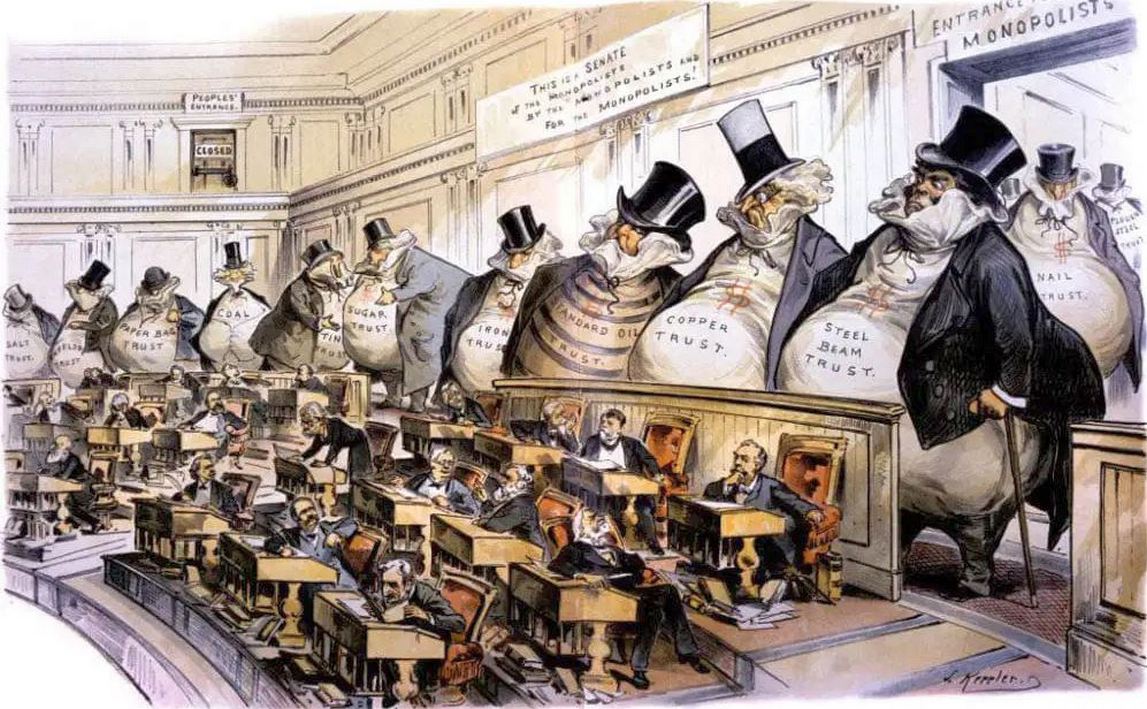 A Szenátus igazi főnökei. Karikatúra 1889-ből.