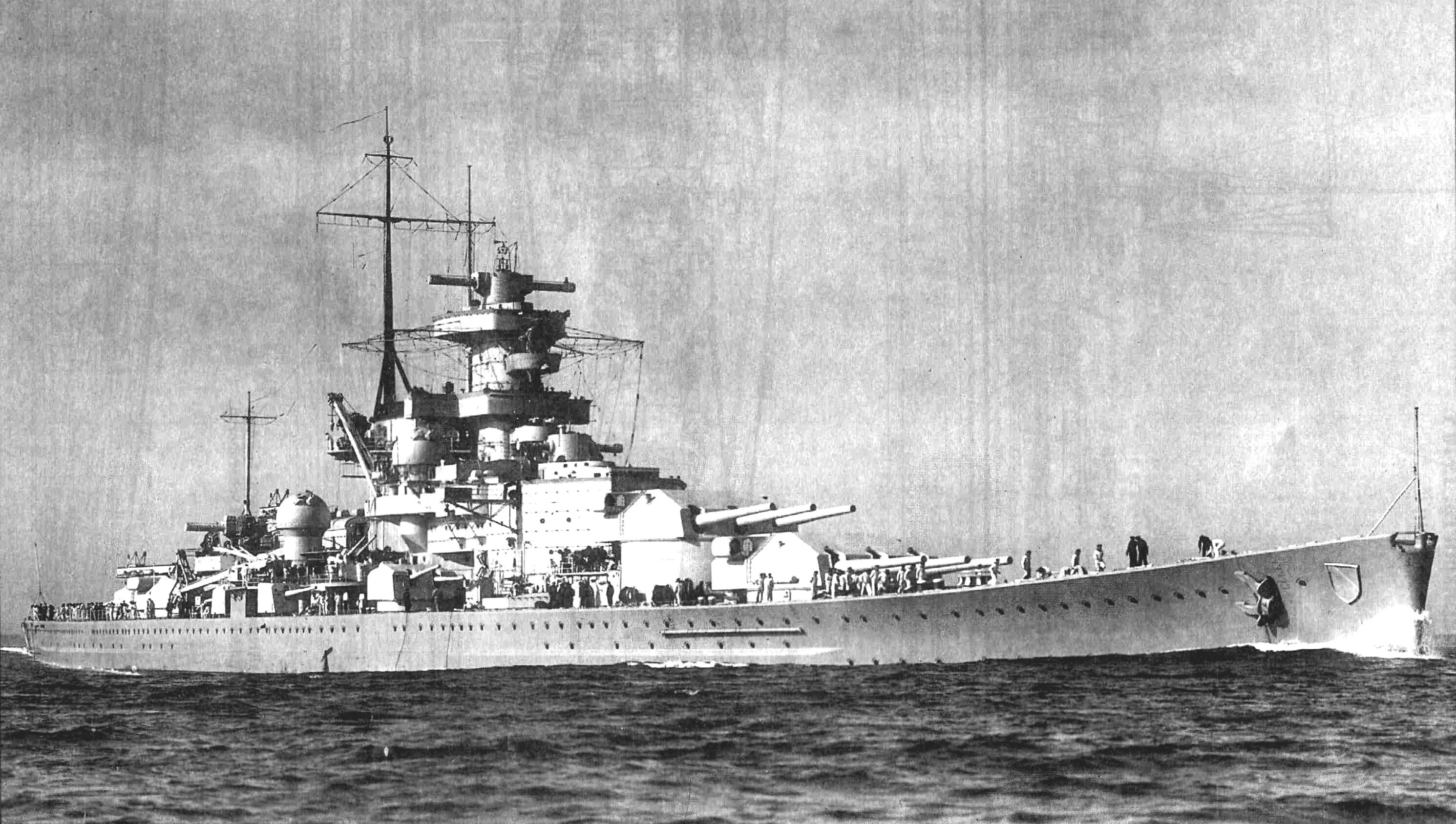 A Scharnhorst a próbajáratain.