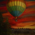 Légballon a tó felett