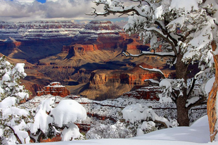 A Grand Canyon hóval fedve is varázslatos